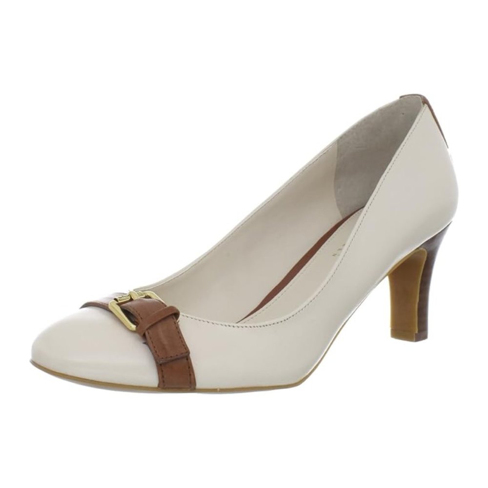 Ralph Lauren Saffron Cream Tan leather pumps size 10 - see pics for condition